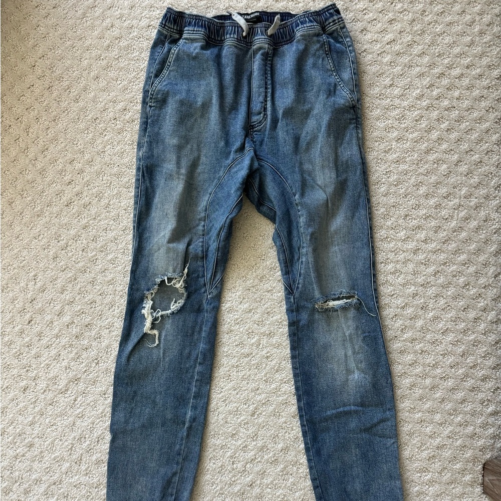 Men's Zanerobe Blue Distressed Jeans Size 32